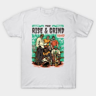 The Rise & Grind Squad // Retro Skateboarding // Comic Style Skater Crew T-Shirt